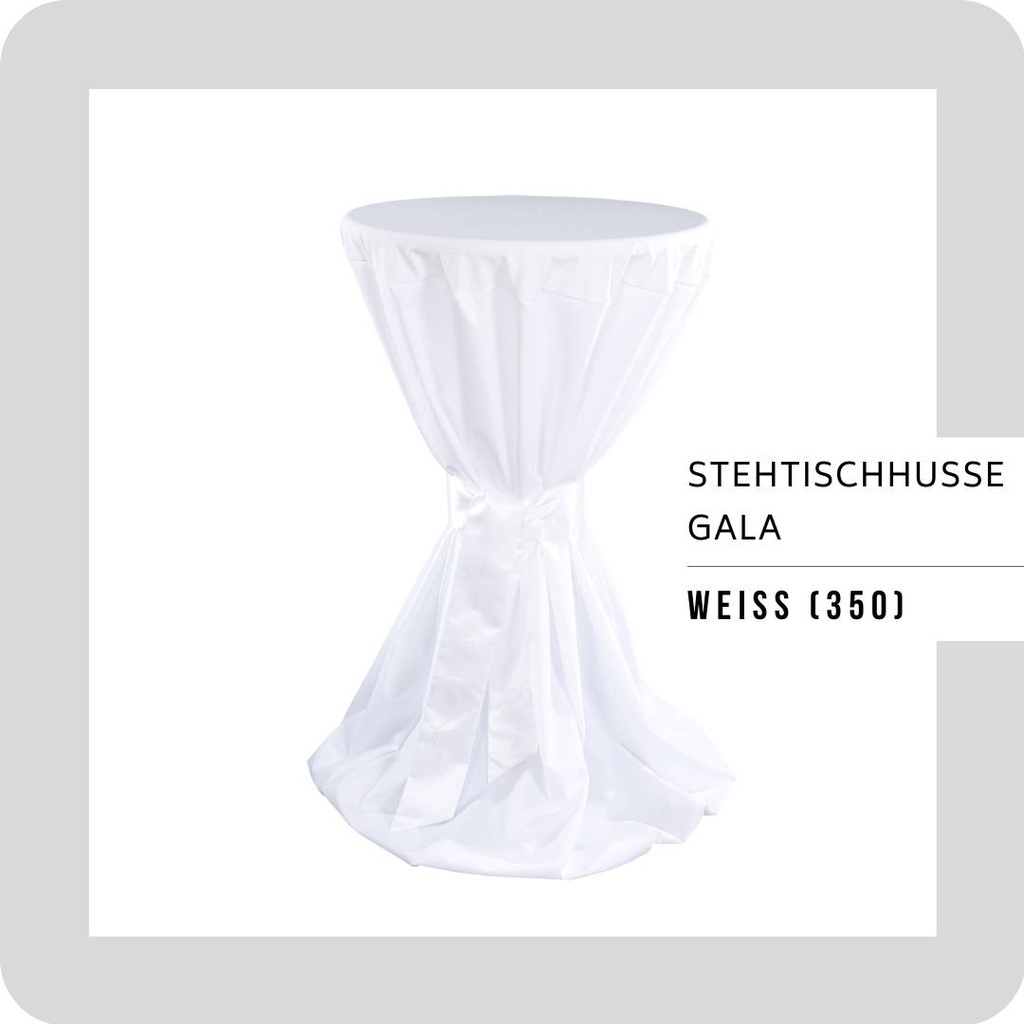 Stehtischhusse -Gala- weiß, mit Schleife