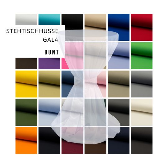 Stehtischhusse -Gala- BUNT, mit Schleife