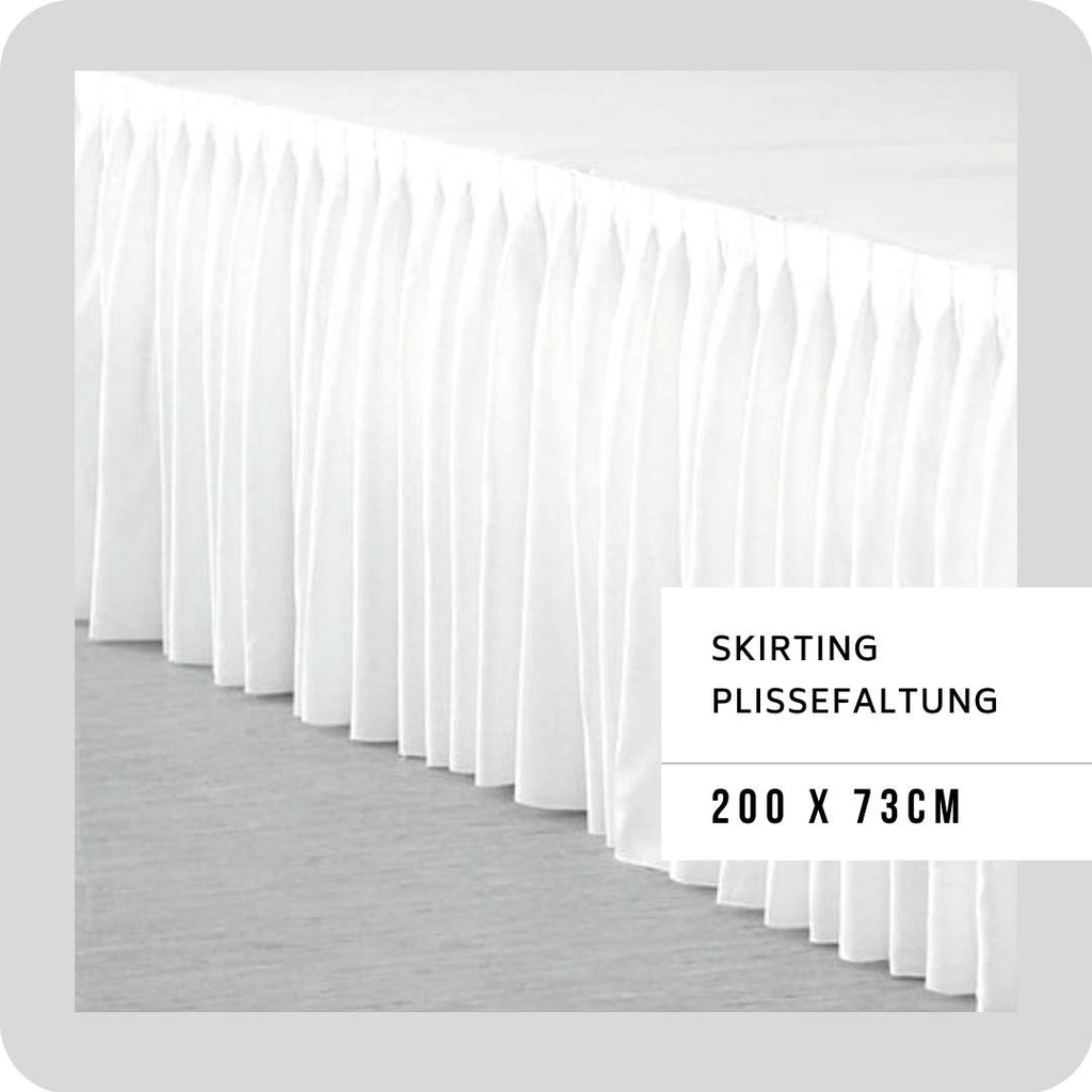 Skirting mit Plissefaltung, 200x73cmweiß