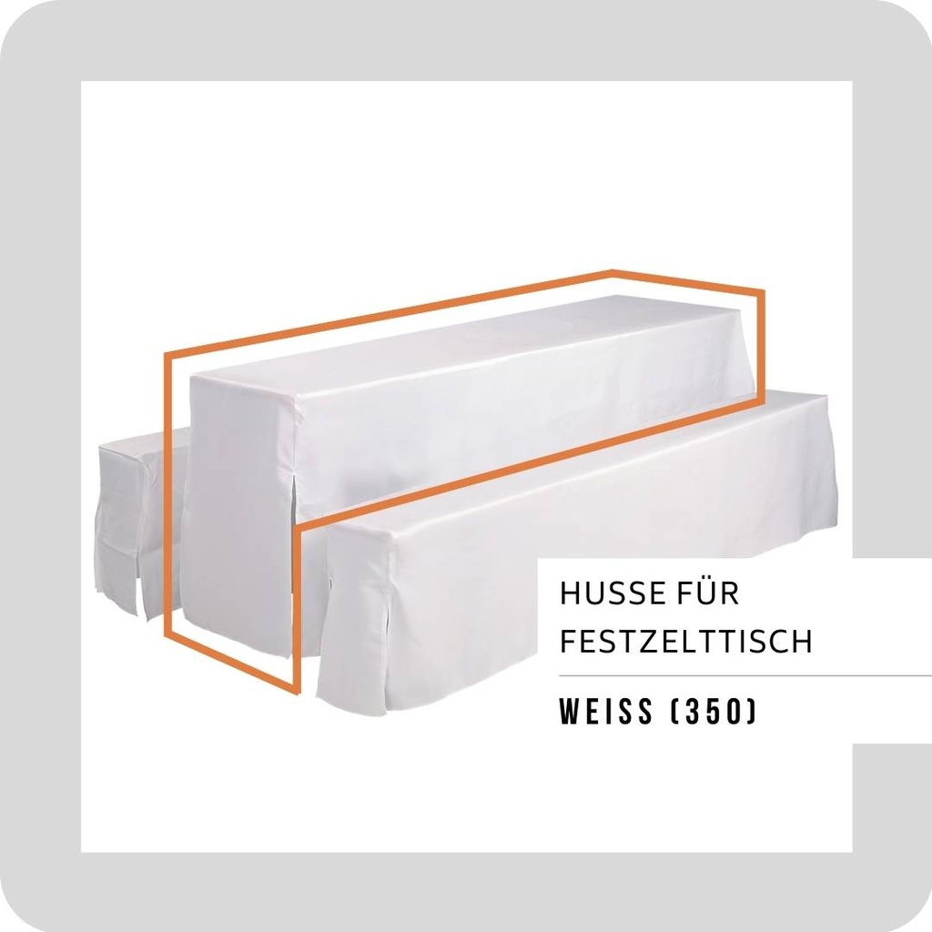 Husse für FestzeltTISCH 60cm WEISS inkl. Reinigung und Bügeln